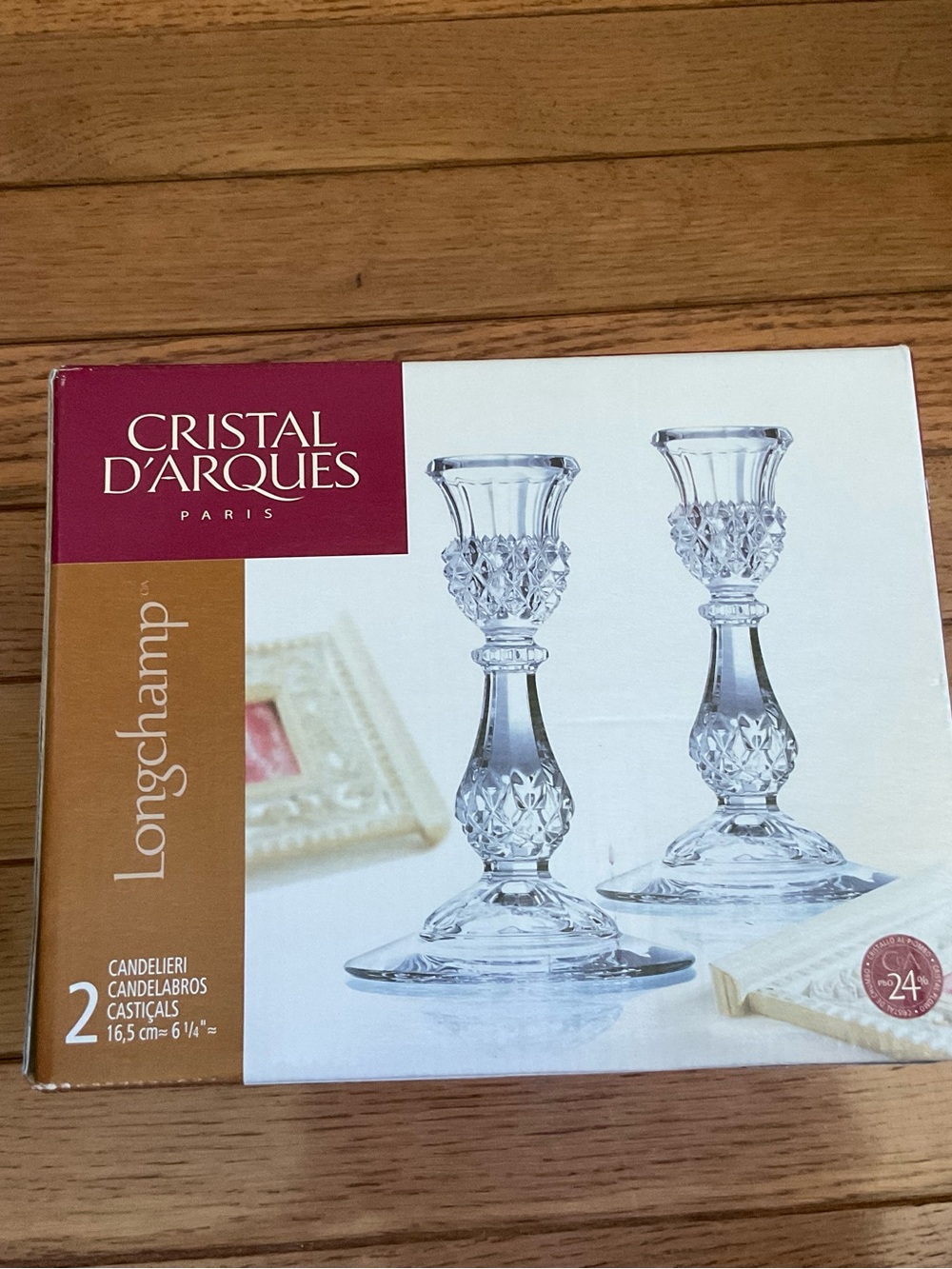 Cristal D'Arques Longchamp Crystal Candlesticks - Clear